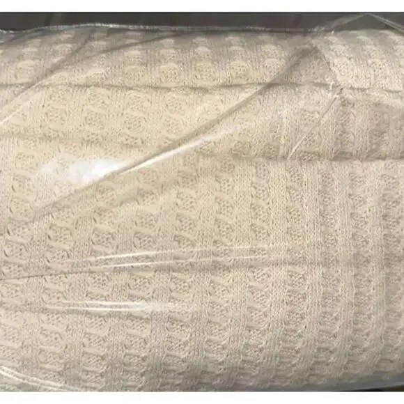 Free People Top Juicy Long Sleeve Size L oversized Ivory NWT Waffle Knit - Picture 8 of 11